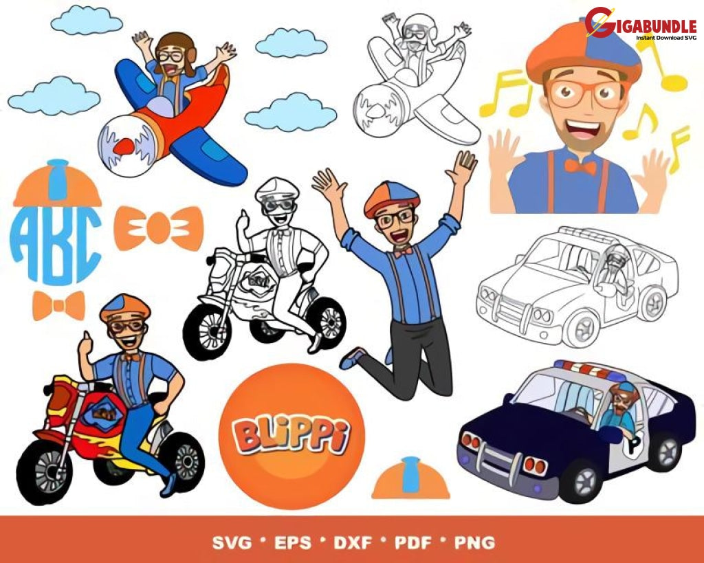 100+ Blippi/stevin John Bundle Svg Png Dxf Eps