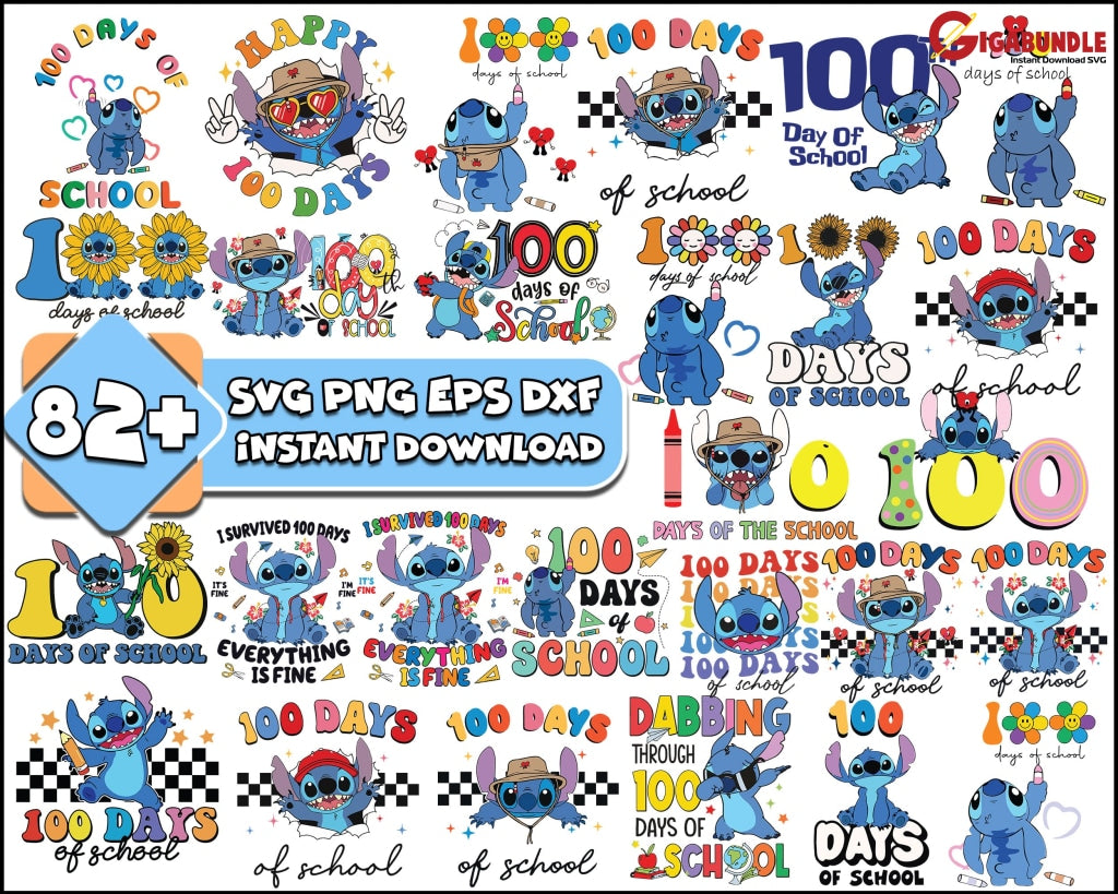 100 Days Of School Stitch Svg Day Svg 100Th Back To Teacher Shirt