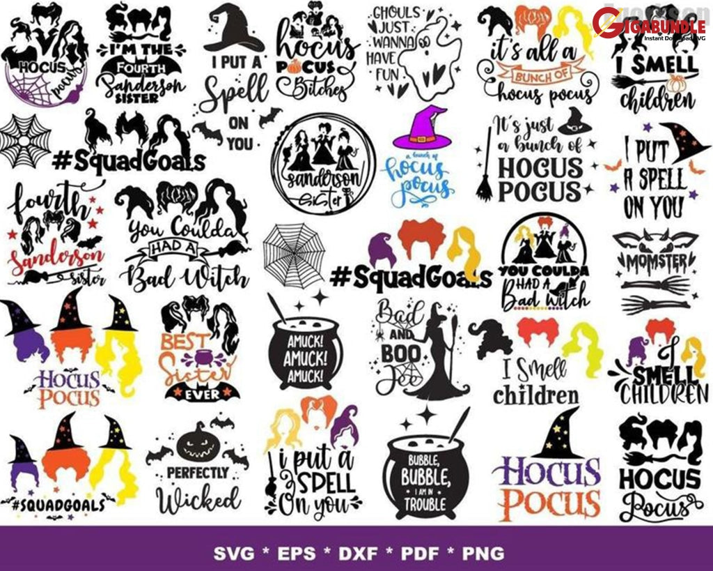 1000+ Hocus Pocus Bundle Svg Png Dxf Eps