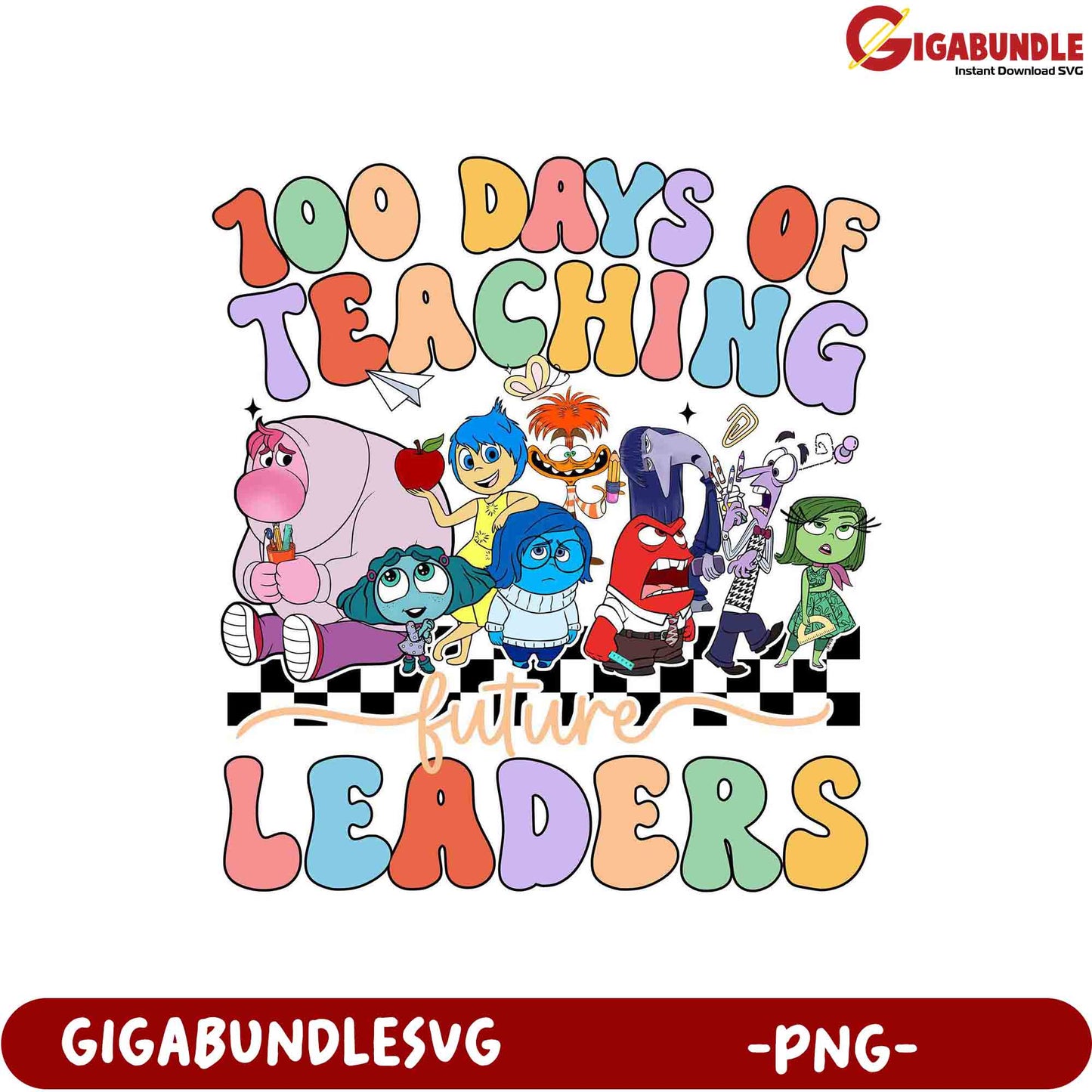 100 Days of Teaching Future Leaders - Colorful PNG Design
