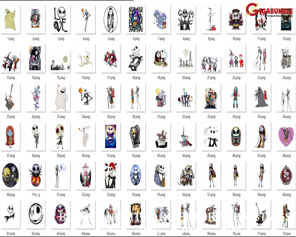 150+ Nightmare Before Christmas Bundle Png Files
