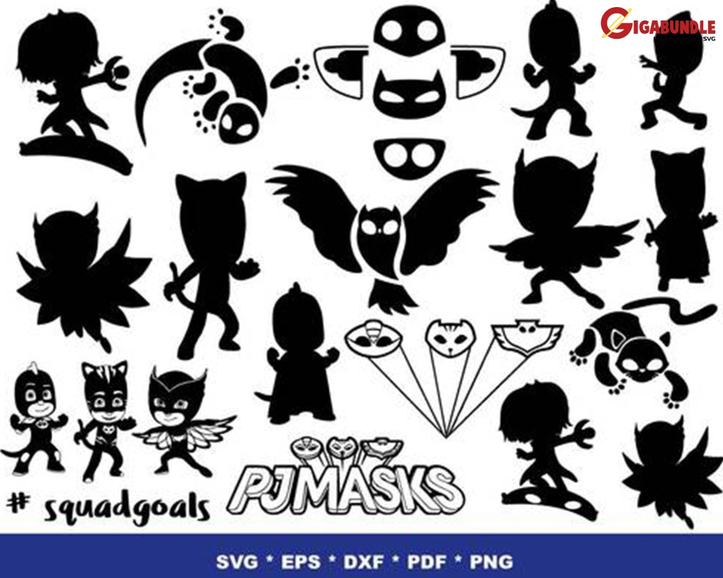 150+ Pj Masks Bundle Svg Png Dxf Eps
