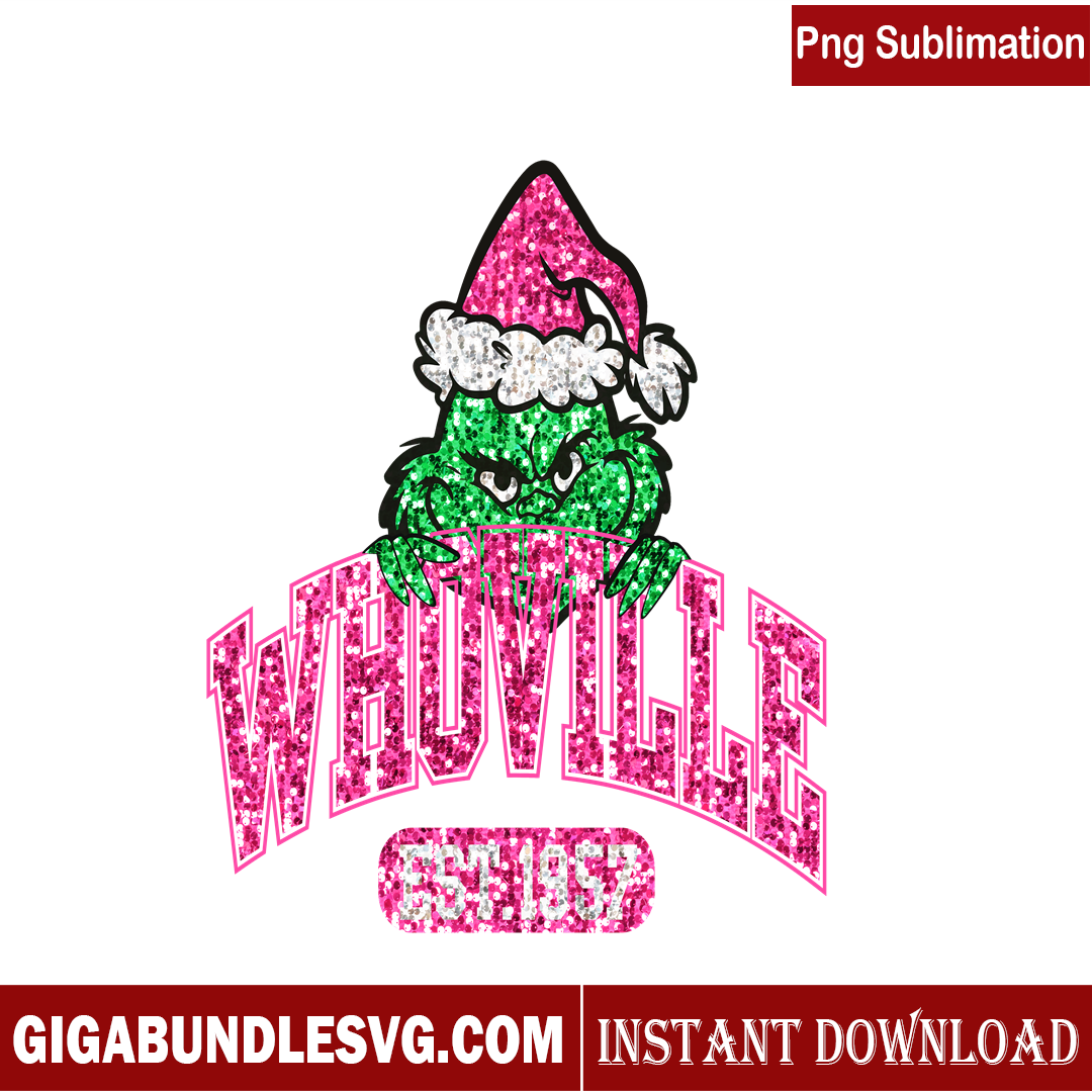 Whoville Pink Grinchmas PNG