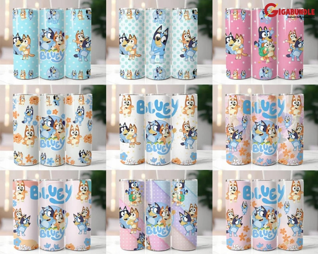 20+ Blue Dog Tumbler Wrap Bundle 20Oz Cup Designs Instant Download