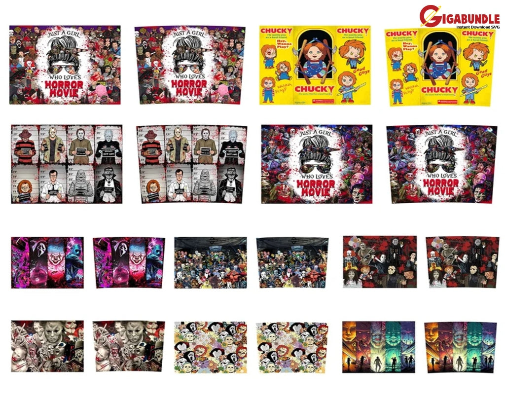 20+ Halloween Horror Movie Tumbler Bundle Friend Killers Character