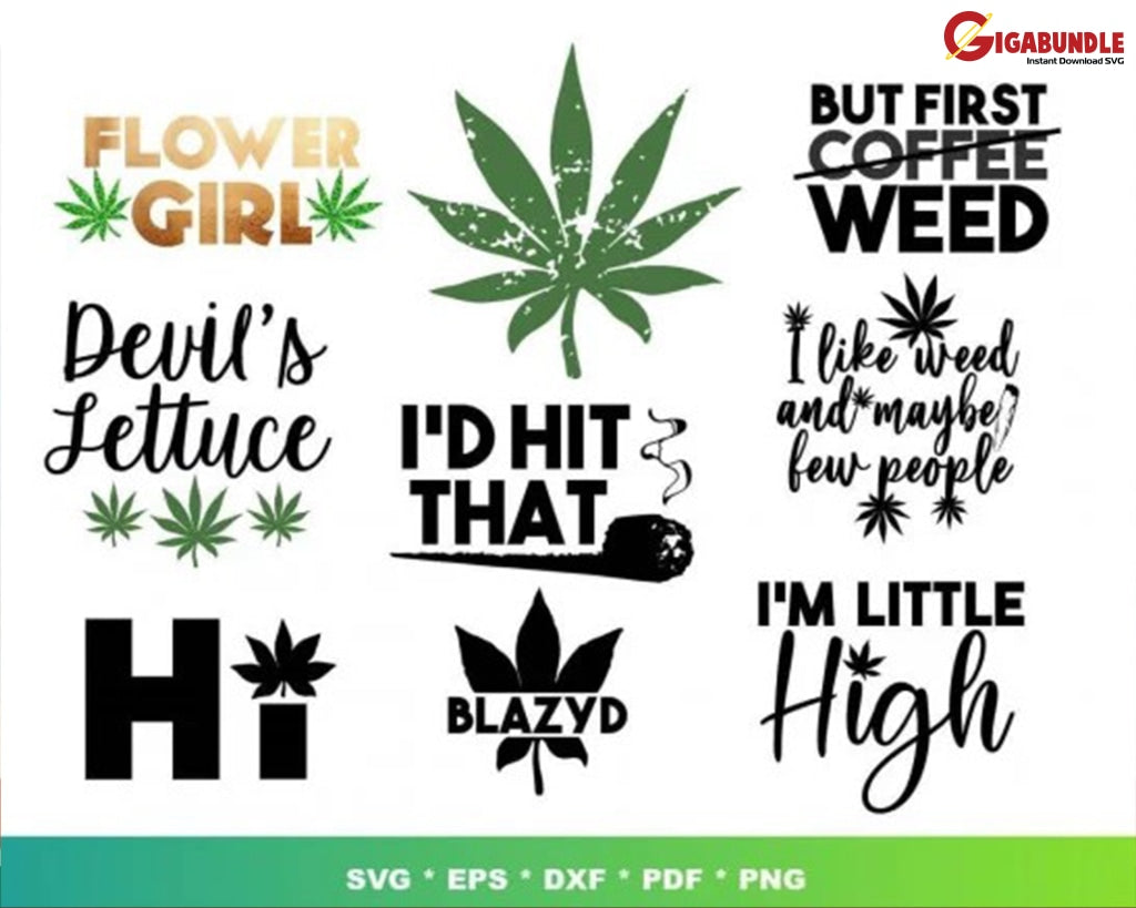 200+ Weed Bundle Svg Png Dxf Eps