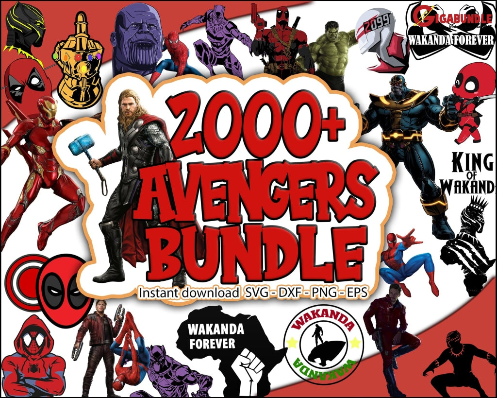 2000+ Avenger Bundle Svg Png Dxf Eps
