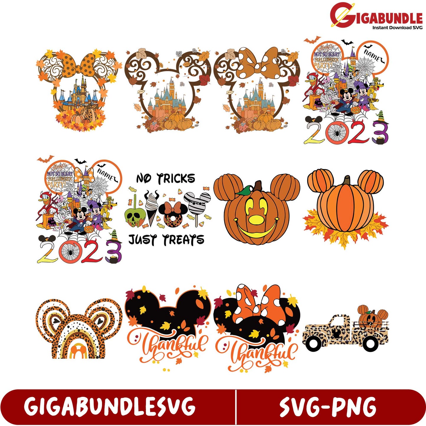 2023 Fall Disney SVG Bundle Halloween & Thanksgiving Designs