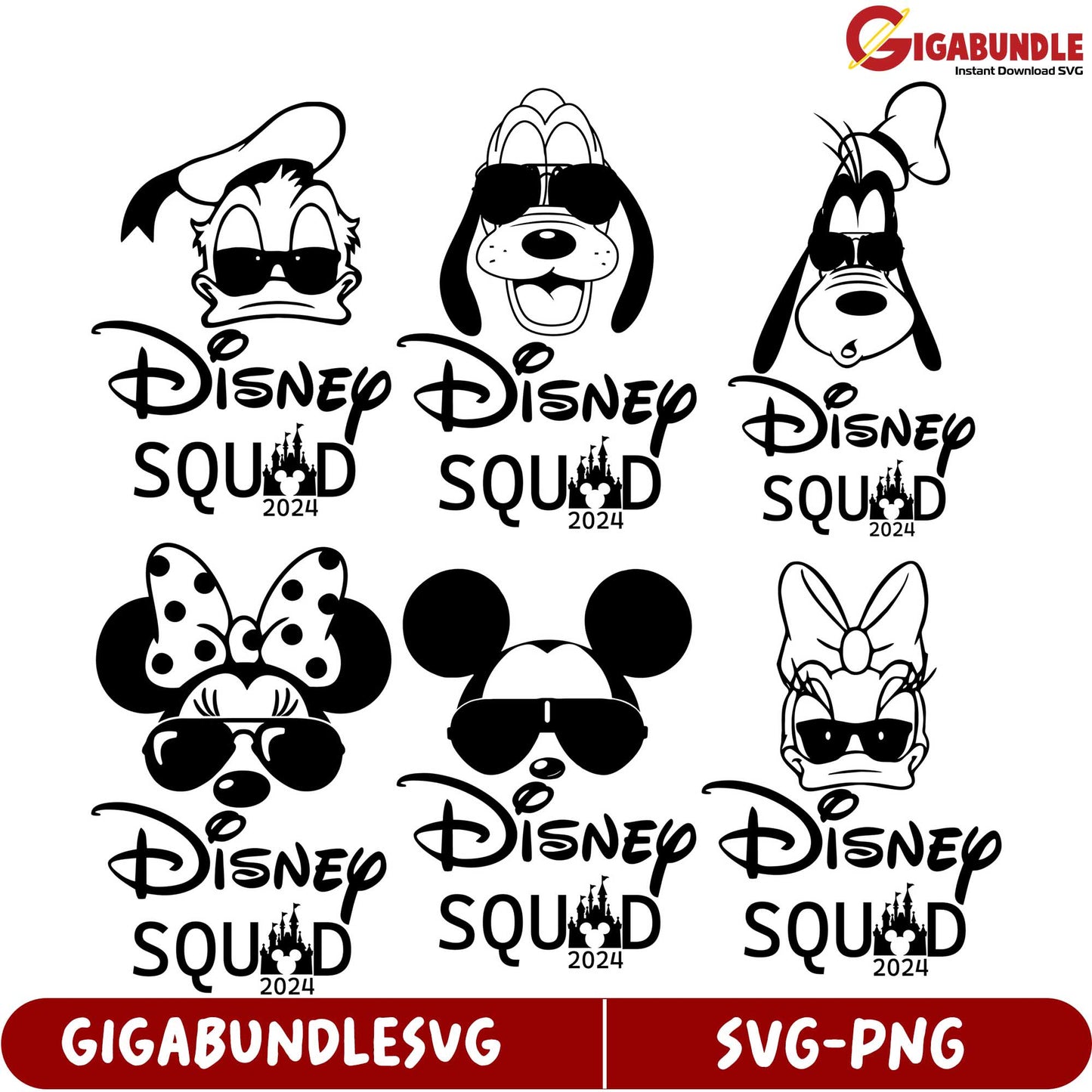 2024 Disney Squad SVG Bundle - Cool Characters for Creative Projects