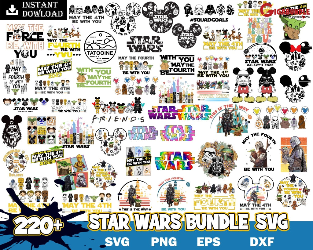220+ Star War Bundle Svg Png Dxf Eps
