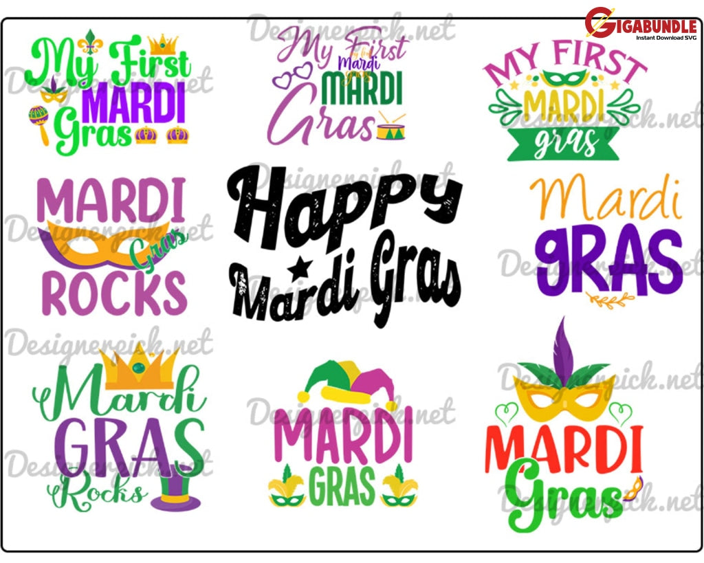 300+ Mardi Gras Svg Bundle Svg Fat Tuesday Carnival Shirt Silhouette Cricut Cut File