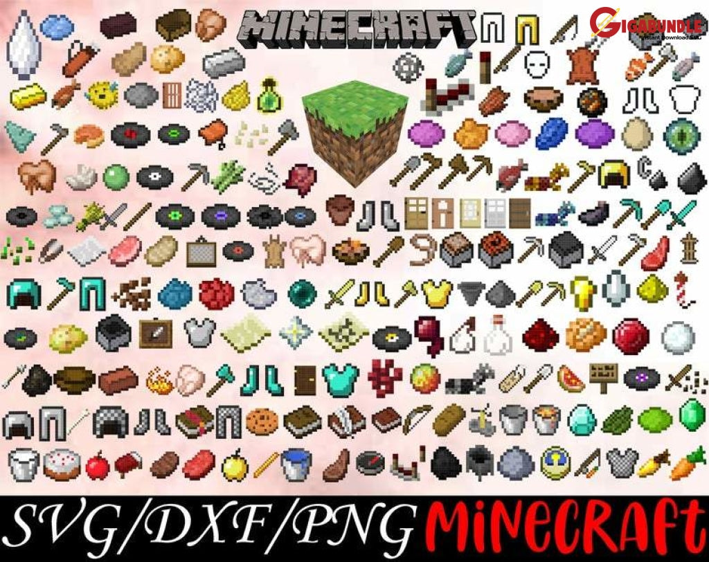 350+ Minecraft Bundle Svg Png Dxf Eps