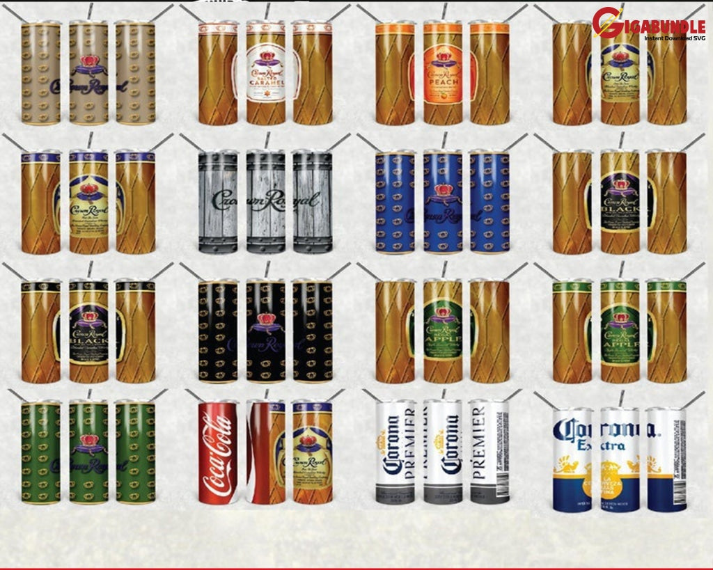 350+ New Drink Design Coming In Two Shapes: Skinny & Straight Bundle Png Digital Download Template