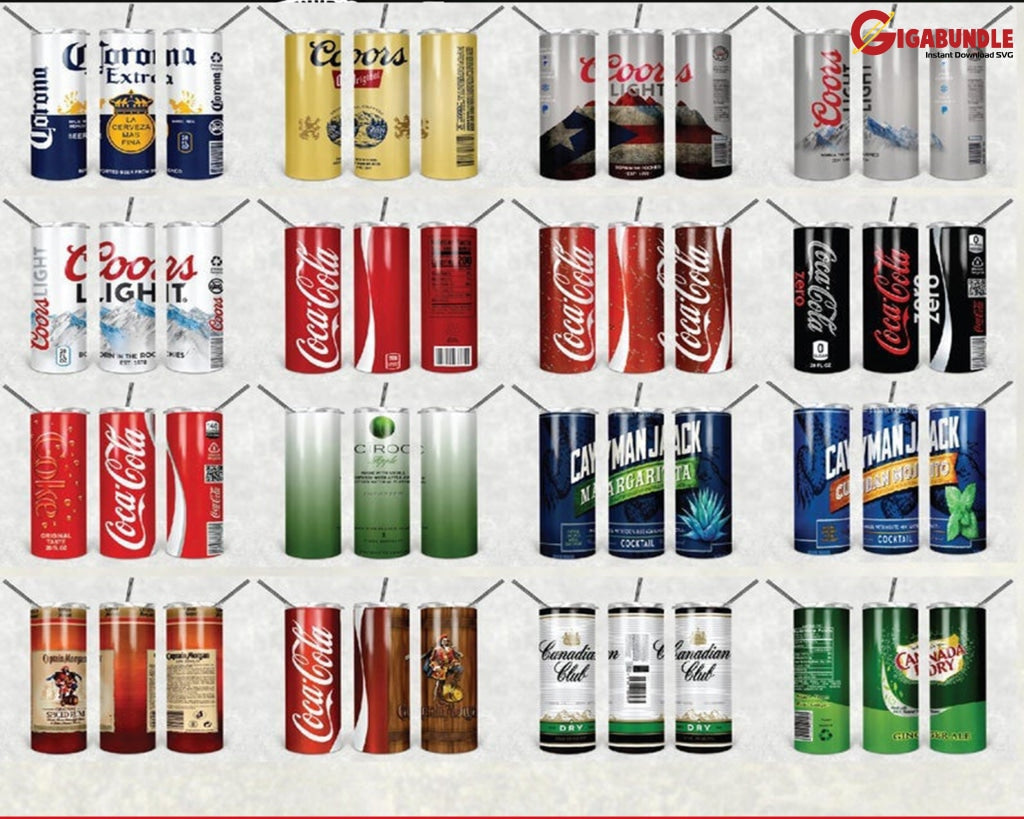 350+ New Drink Design Coming In Two Shapes: Skinny & Straight Bundle Png Digital Download Template