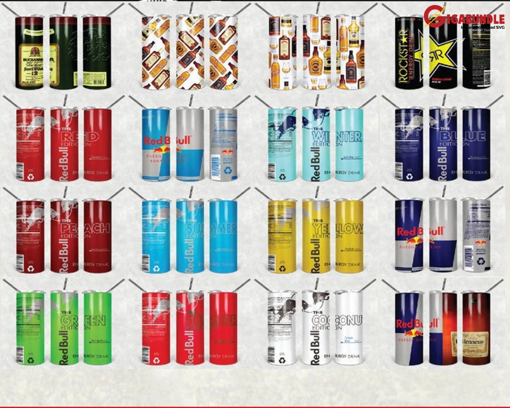 350+ New Drink Design Coming In Two Shapes: Skinny & Straight Bundle Png Digital Download Template