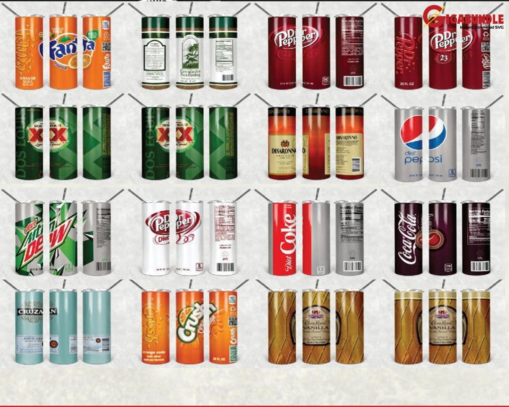 350+ New Drink Design Coming In Two Shapes: Skinny & Straight Bundle Png Digital Download Template