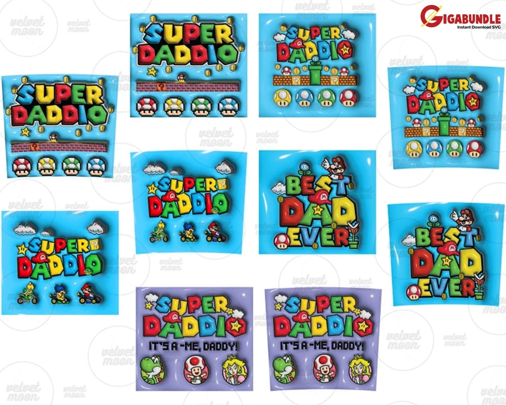 3D Inflated Super Cartoon Skinny Tumbler 20Oz Design Funny Movie Sublimation Wraps Wrap Png Digital