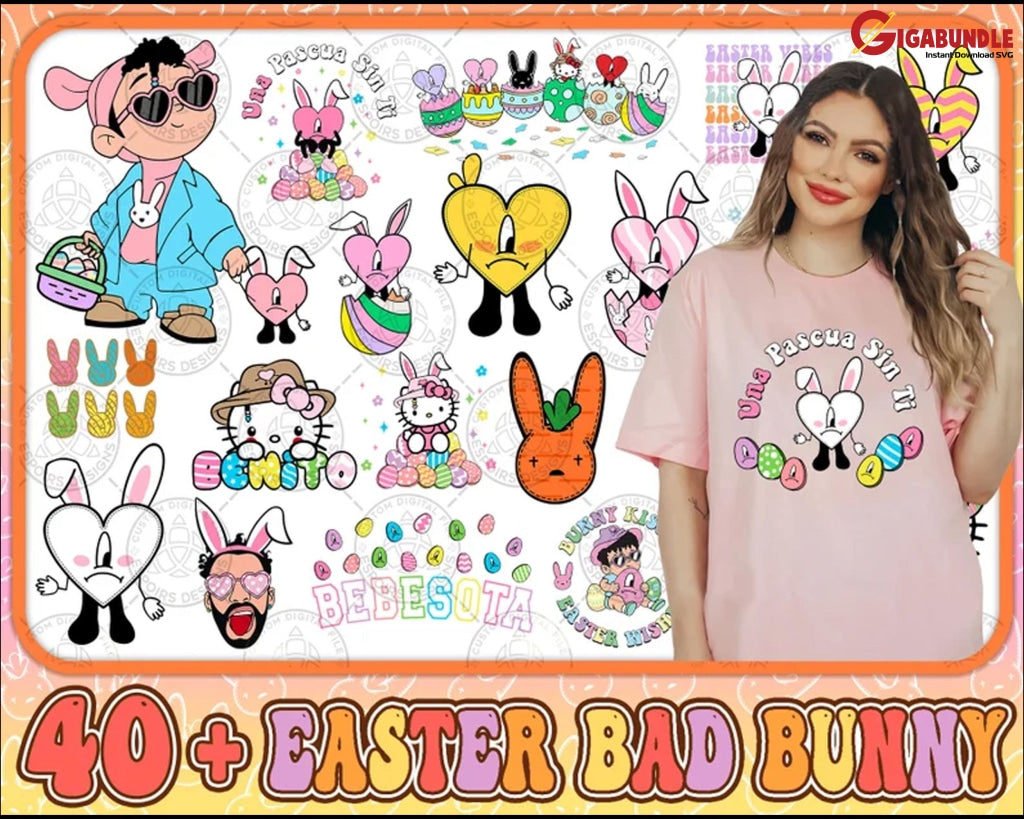25+ Easter Day Bad Bunny Png Bundle Svg Benito Egg Un Pascua Sin Ti Instant Download