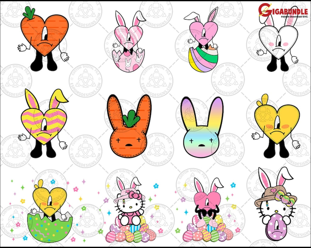 25+ Easter Day Bad Bunny Png Bundle Svg Benito Egg Un Pascua Sin Ti Instant Download