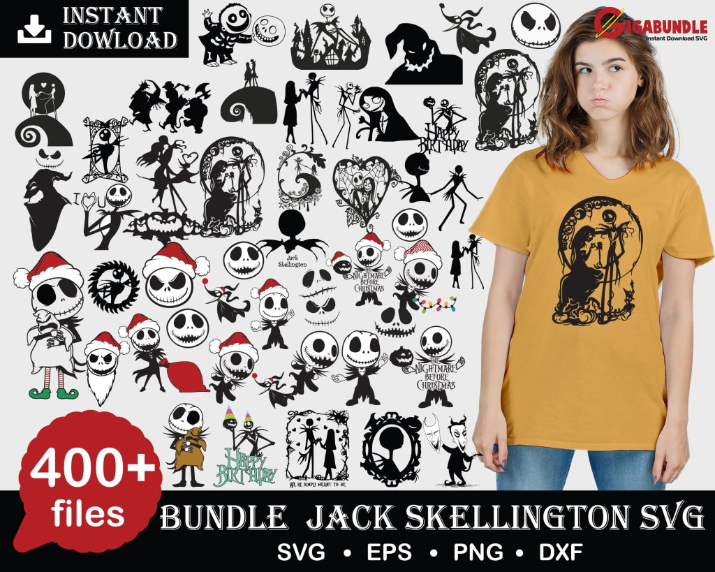 400+ Jack Skellington Bundle Svg Png Dxf Eps