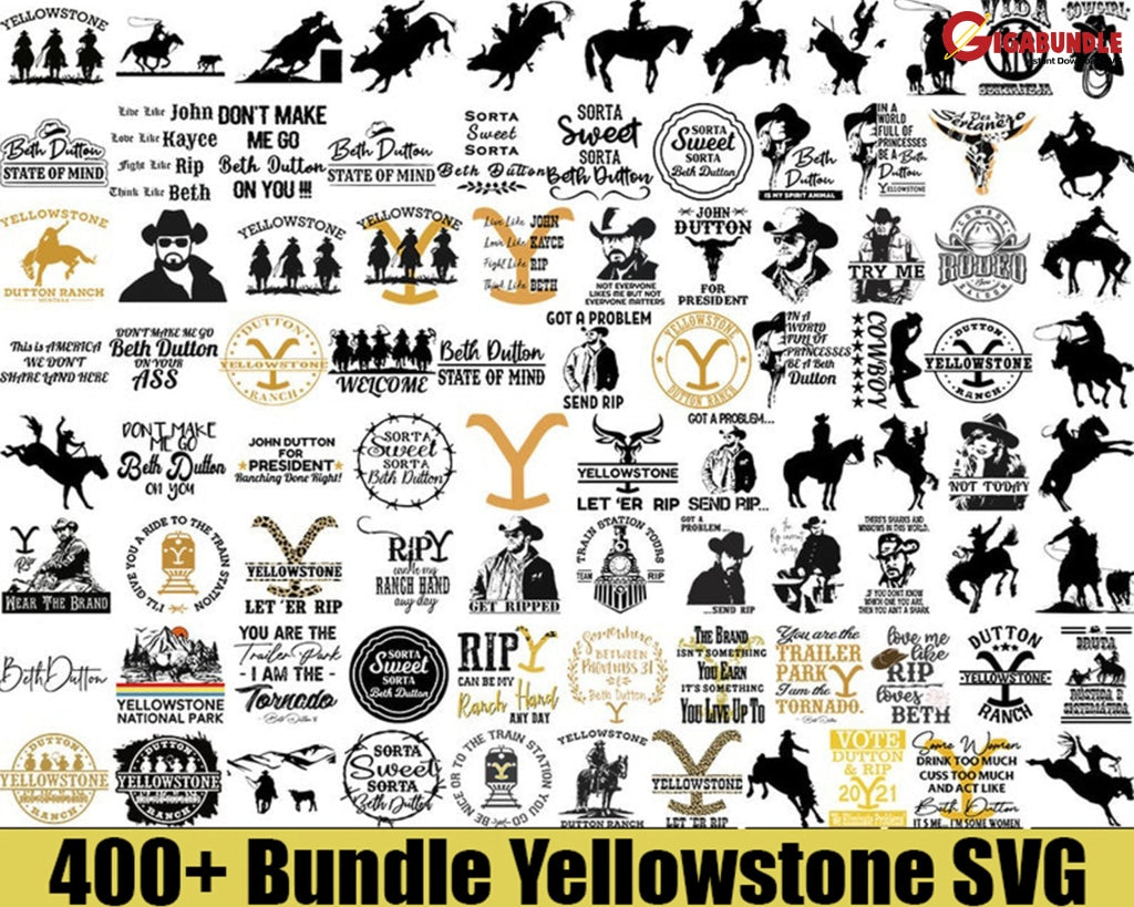 400+ Yellowstone Svg Png Bundle Huge Beth Dutton Svg Ranch Rip Tv Shows Png