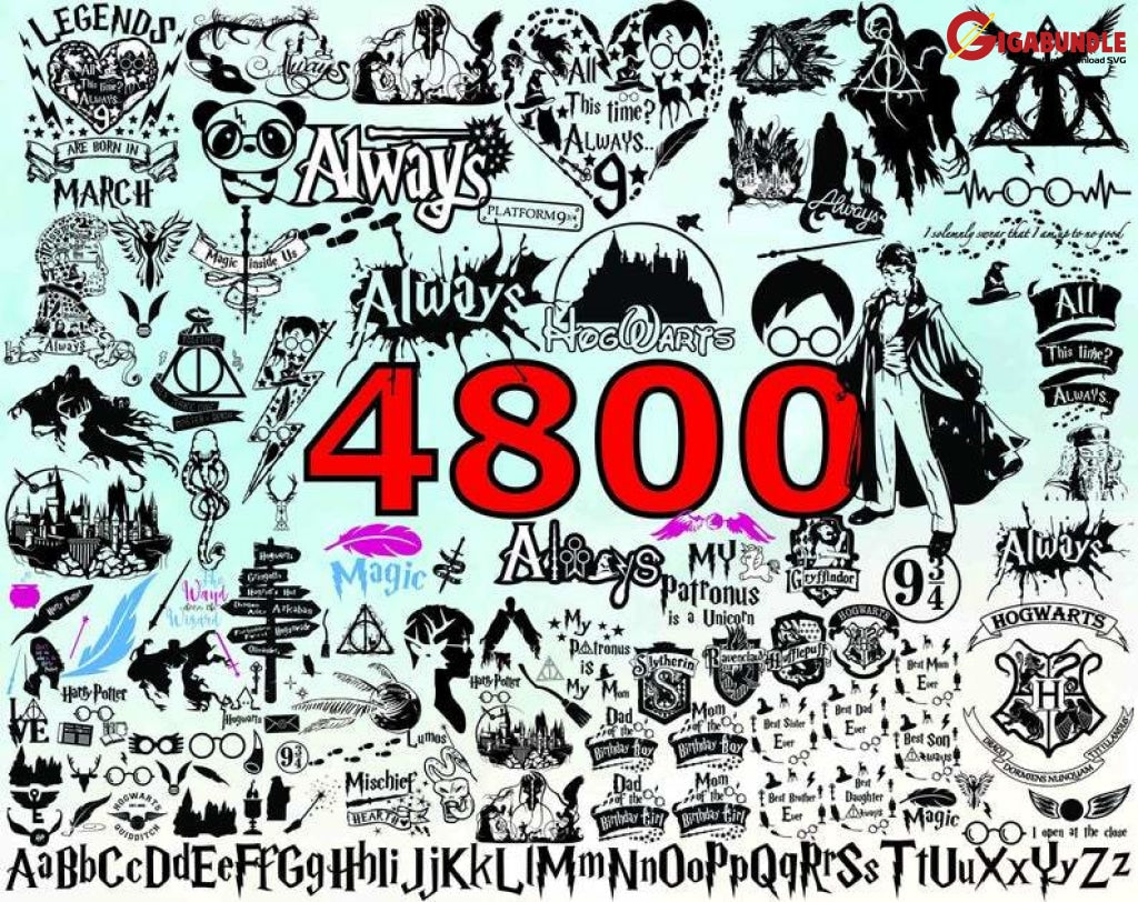 4800+ Harry Potter Bundle Svg Png Dxf Eps