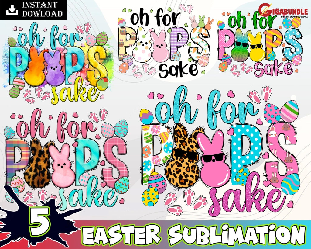 5 Easter Png Bundle Png Eggs Funny Bunny Happy