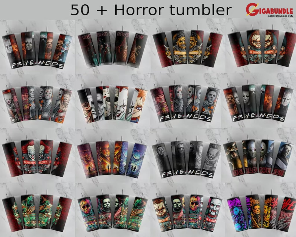50+ Designs Horror Tumbler Wraps For 20 Oz Sublimation Bundle Halloween Tumbler Characters Wrap Easy