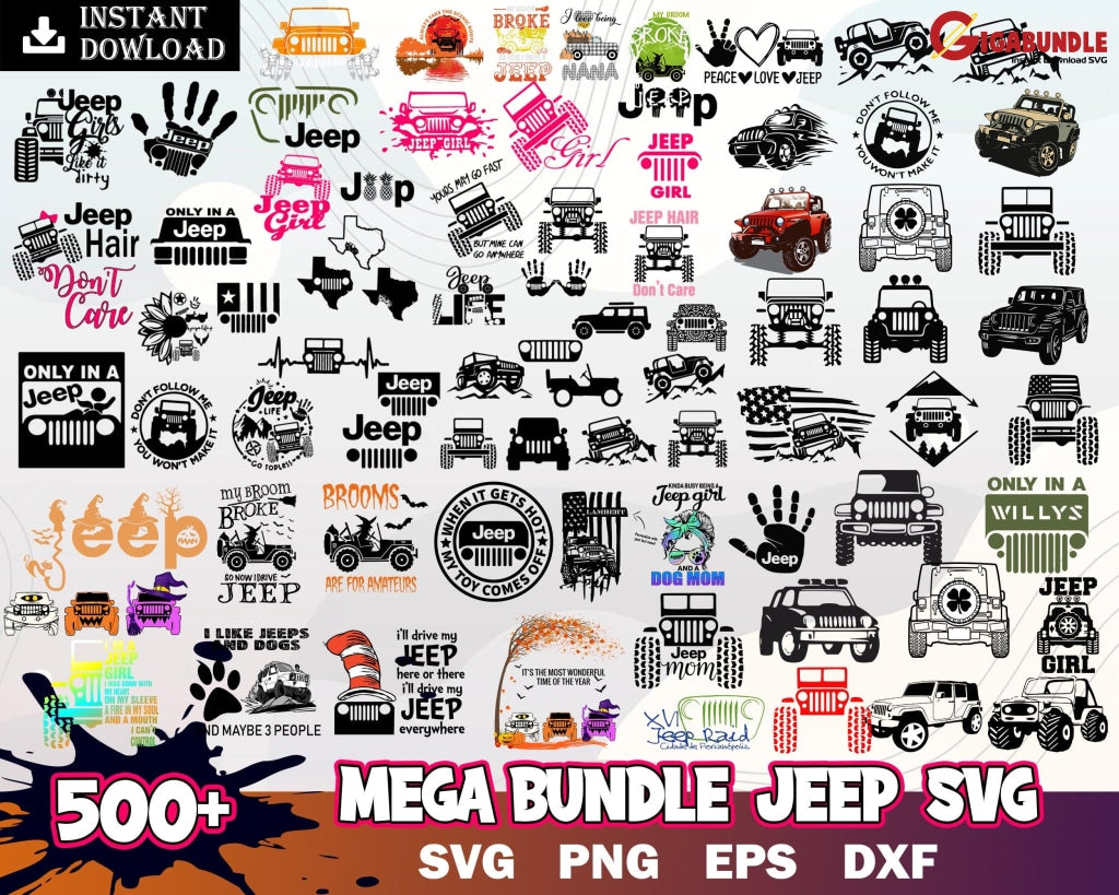 530+ New Chistmas Jeep Bundle Svg Vector Clipart Cricut Life Quote