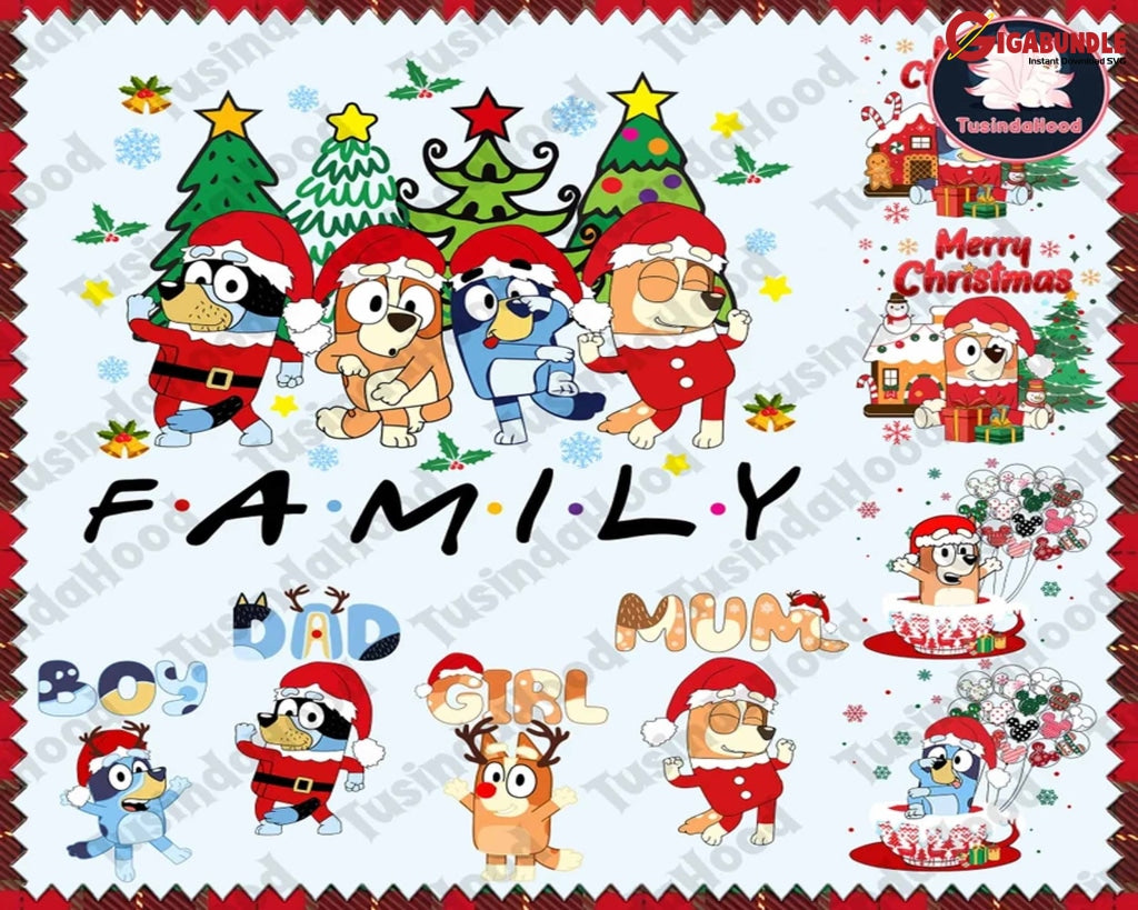 8+ Christmas Family Shirt Design Png Bundle Blue Dog