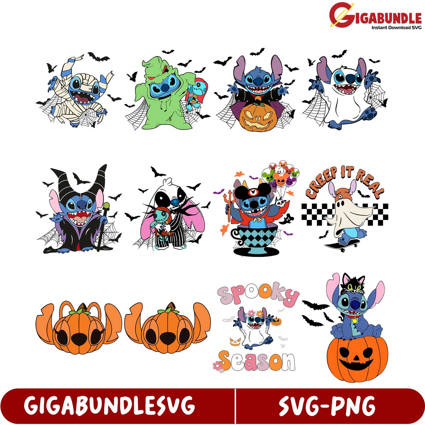 Adorable Halloween SVG Bundle Featuring Stitch Characters