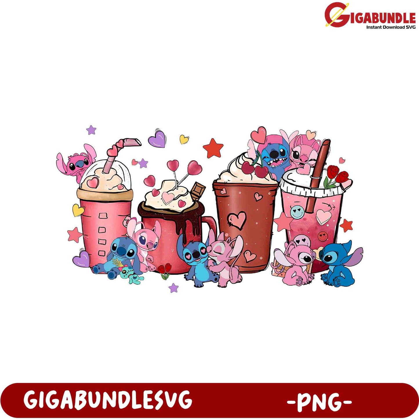 Adorable Stitch-Inspired Beverage PNG Graphic for Cute Designs