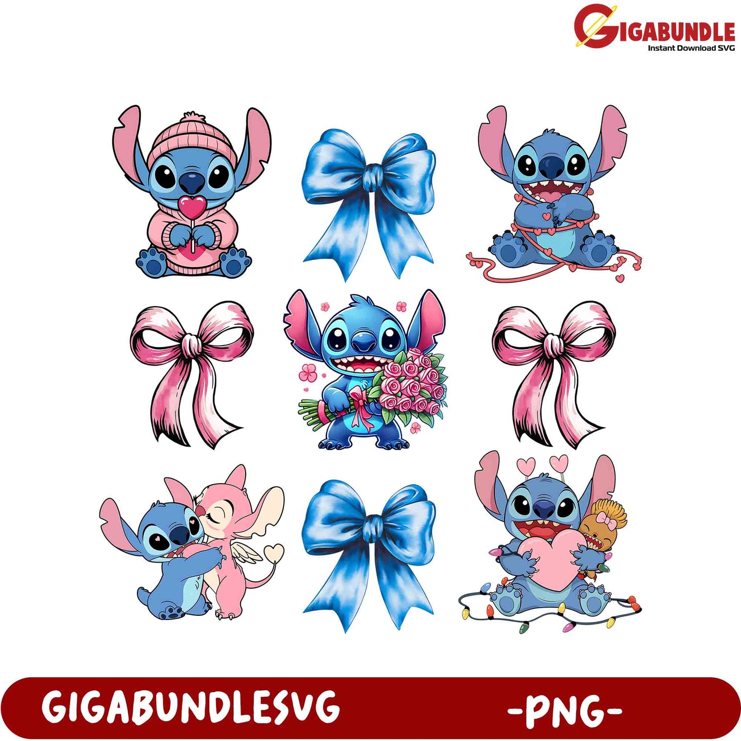 Adorable Stitch PNG Clipart Set Fun & Cute Character Designs