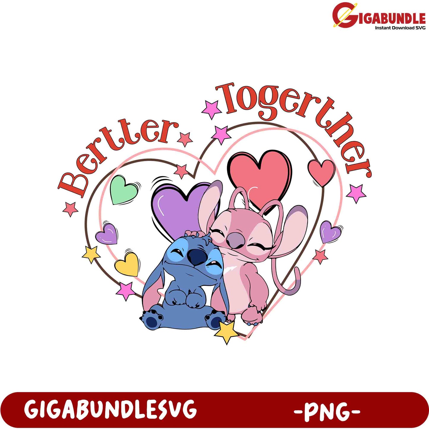 Adorable Togetherness PNG Design for Cute Couple Crafts and Gifts
