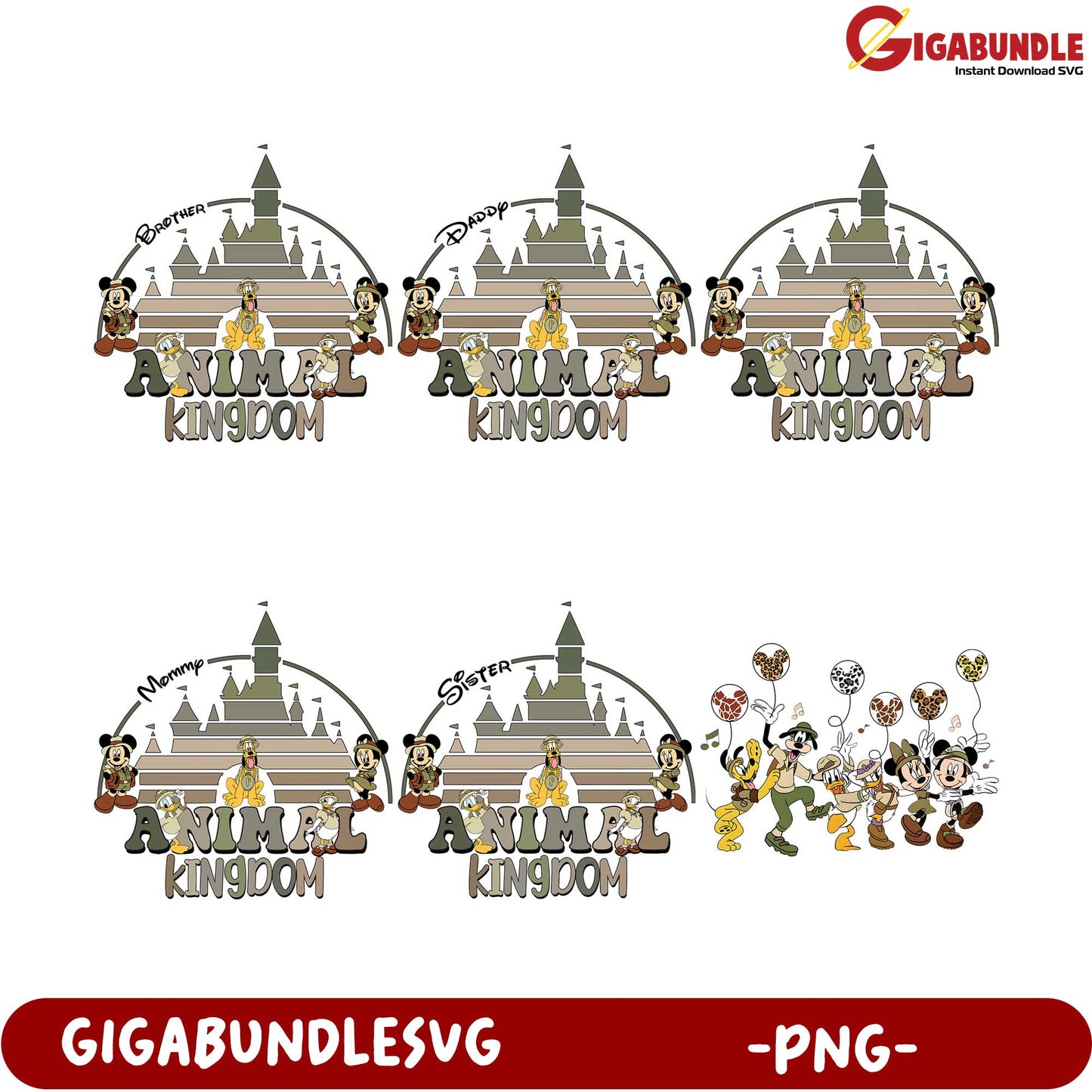 Animal Kingdom Family PNG Bundle - Fun Disney Designs Set