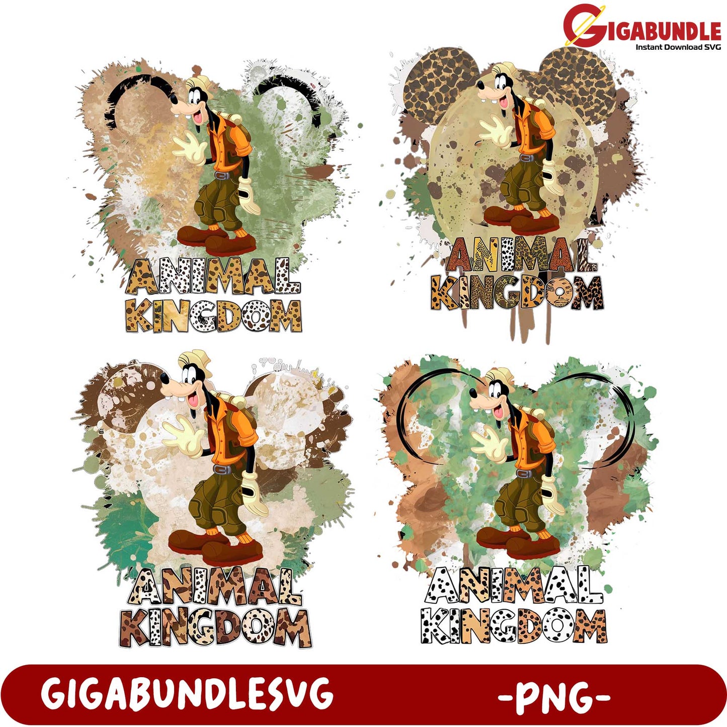 Animal Kingdom Goofy PNG Bundle for Creative Projects