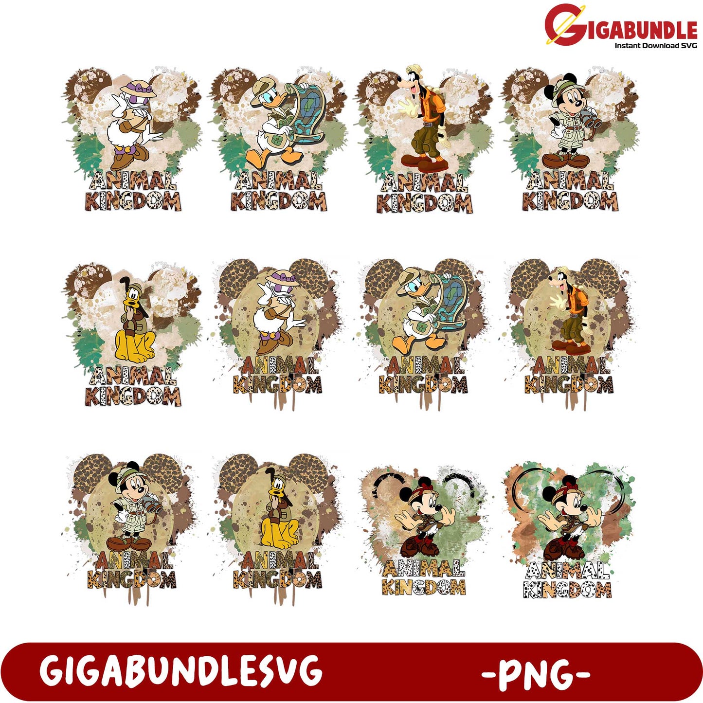 Animal Kingdom PNG Bundle Disney Characters Clipart Design