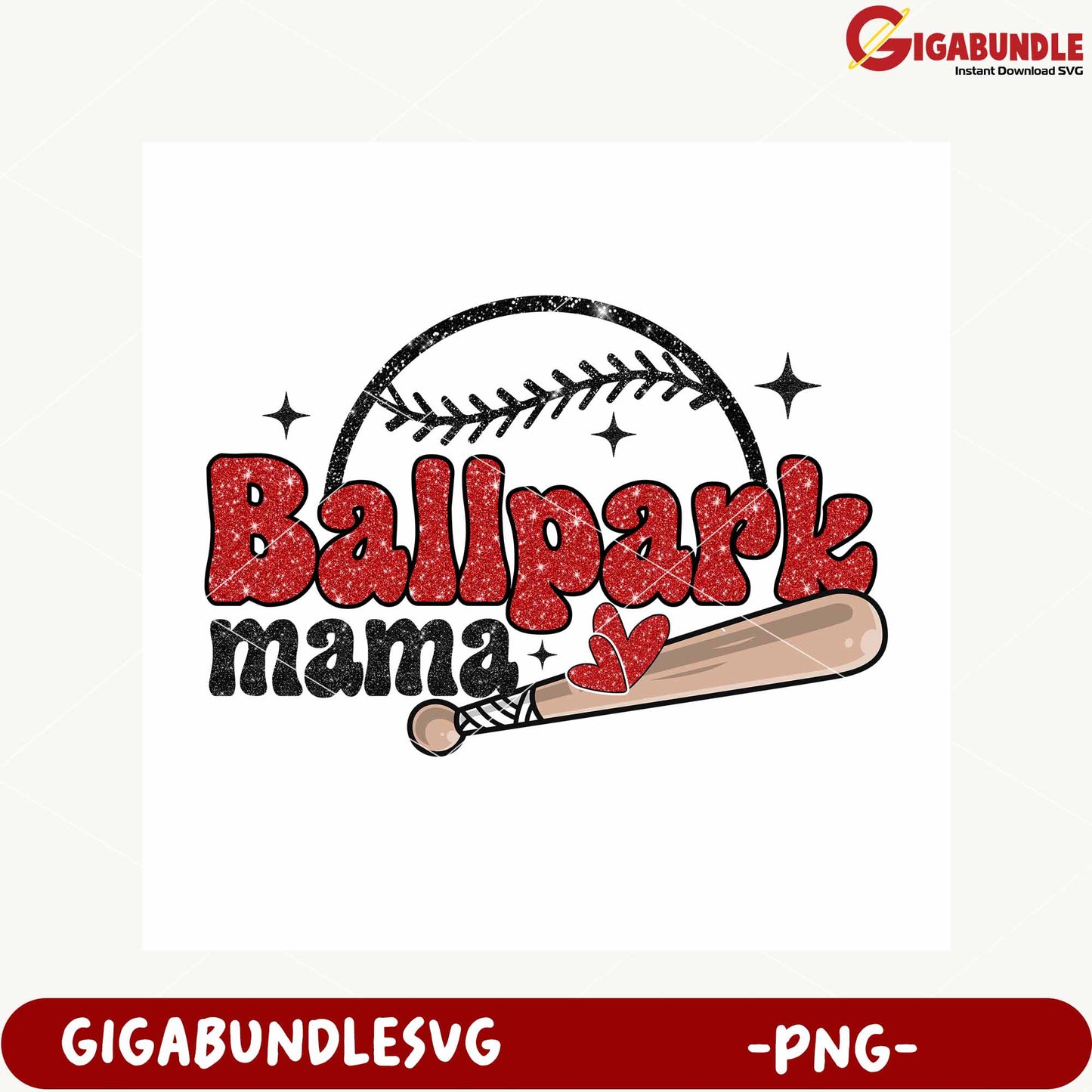 Ballpark Mama Baseball Mom PNG Graphic Design Art
