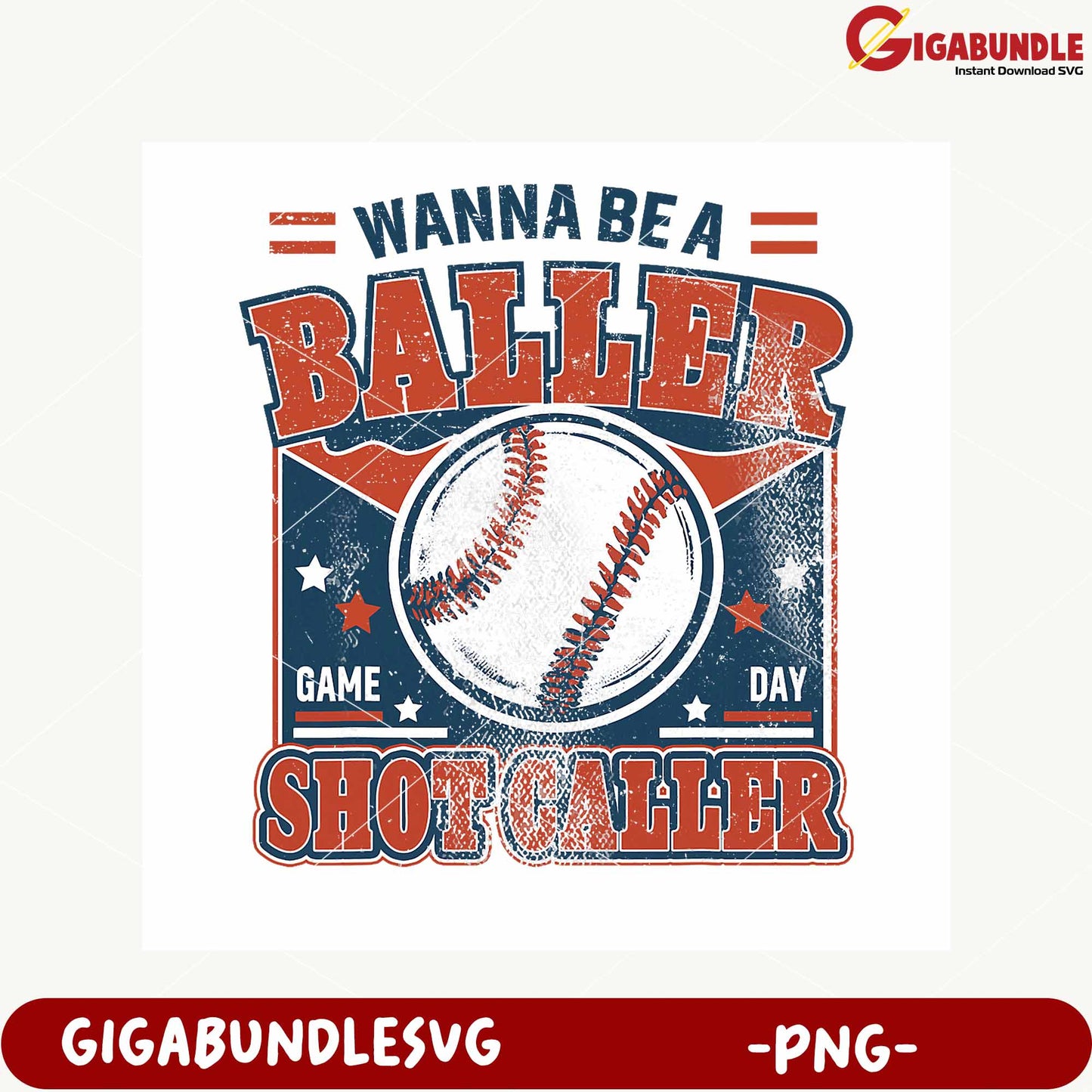 Baseball Baller Shot Caller Game Day PNG Design Art