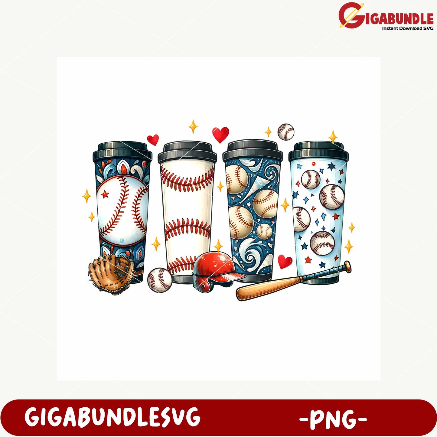 Baseball Coffee Cups Graphic Design for Sports Lovers