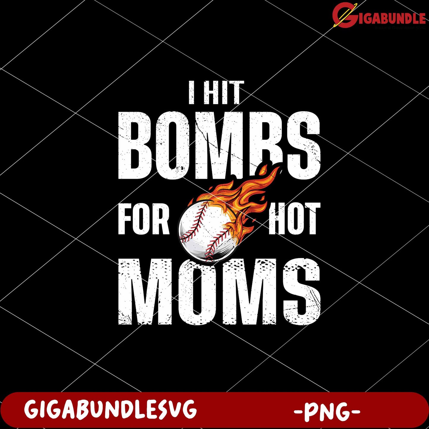 Baseball Design for Moms with Fun Slogan PNG Format