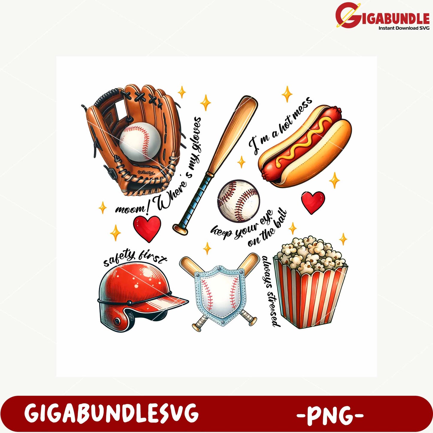 Baseball Fun Graphics for Sports Lovers PNG Design