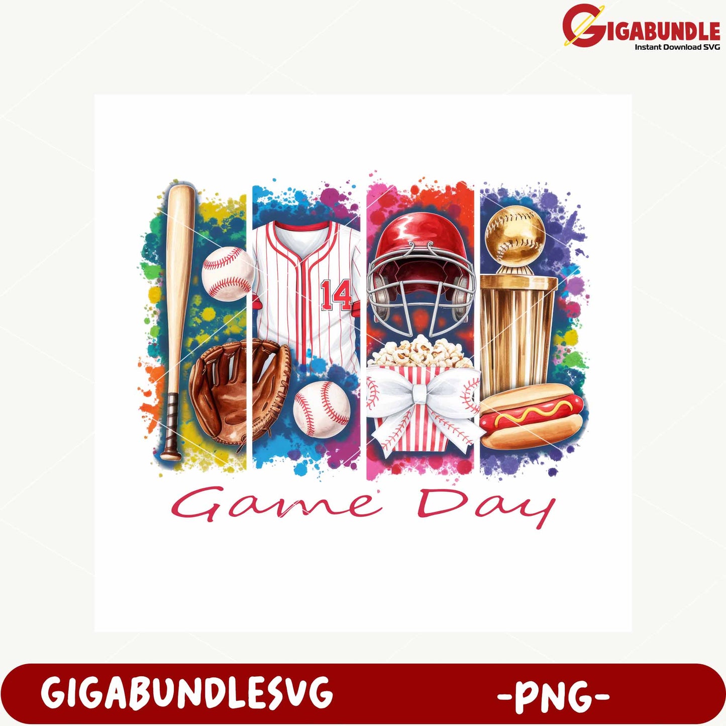 Baseball Game Day Celebration PNG Design for Fans