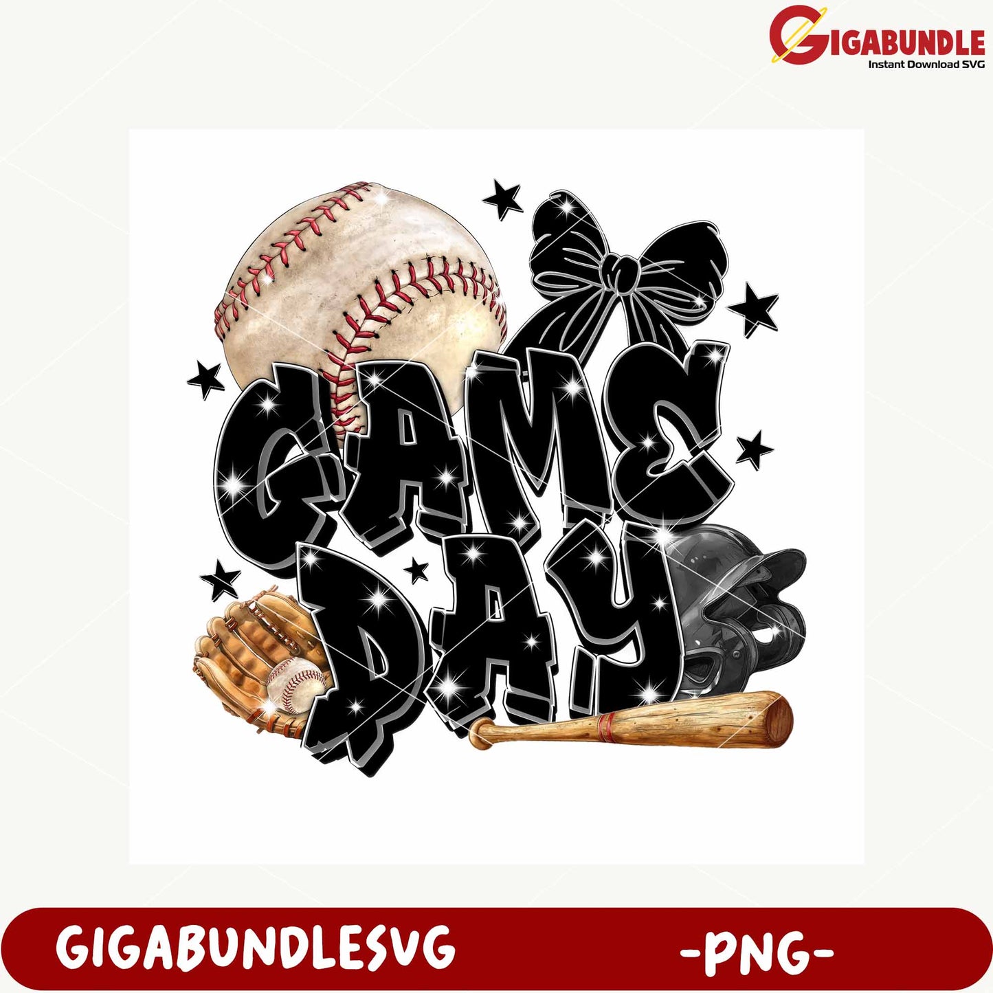 Baseball Game Day Graphic Design for Sports Fans PNG