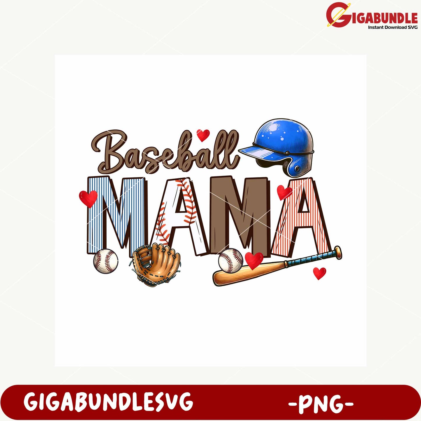 Baseball Mama Design PNG for Sporty Moms and Fans