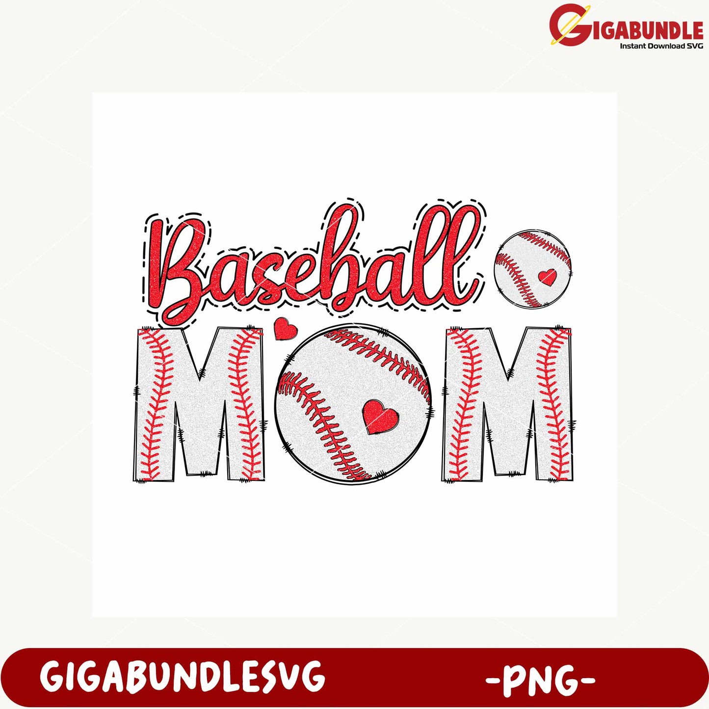 Baseball Mom Funny Graphic Design PNG Downloadable Art