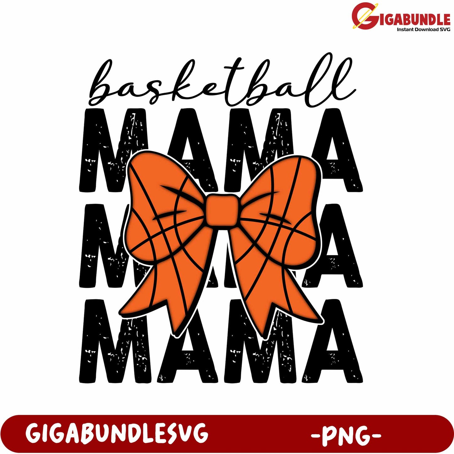 Basketball Mama Bow PNG Design for Sports Lovers and Fans