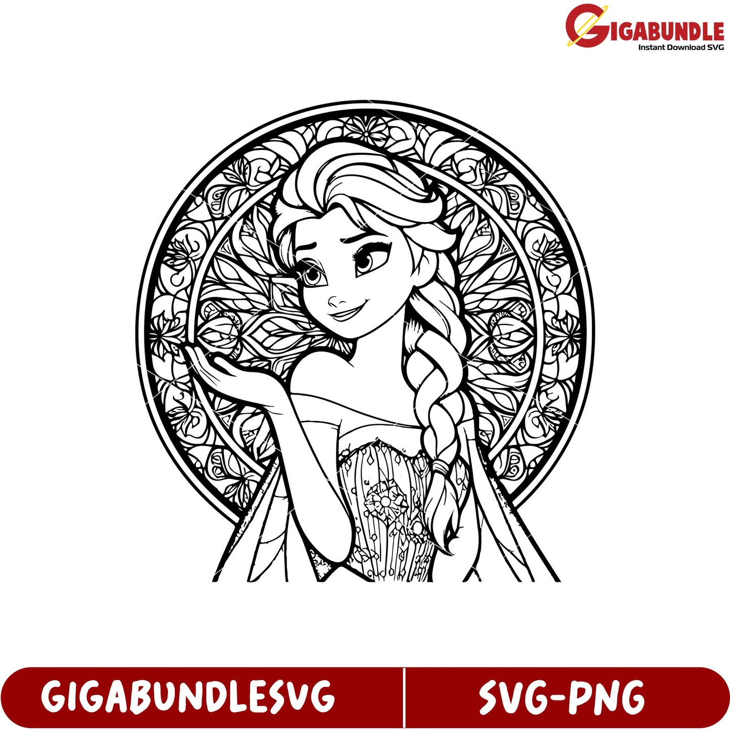 Beautiful Frozen Princess Artwork SVG Format for Creative Projects