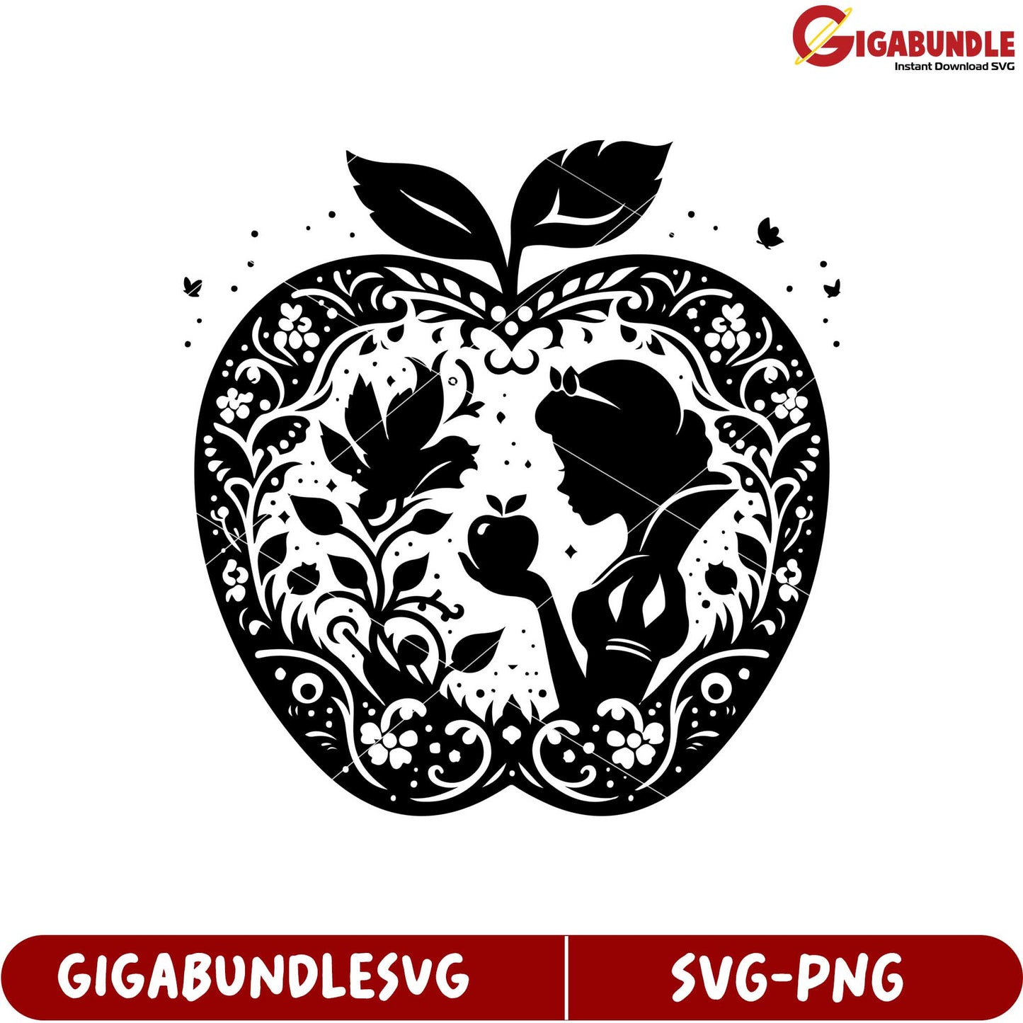 Black Apple Silhouette Art SVG for Unique Craft Projects and Designs