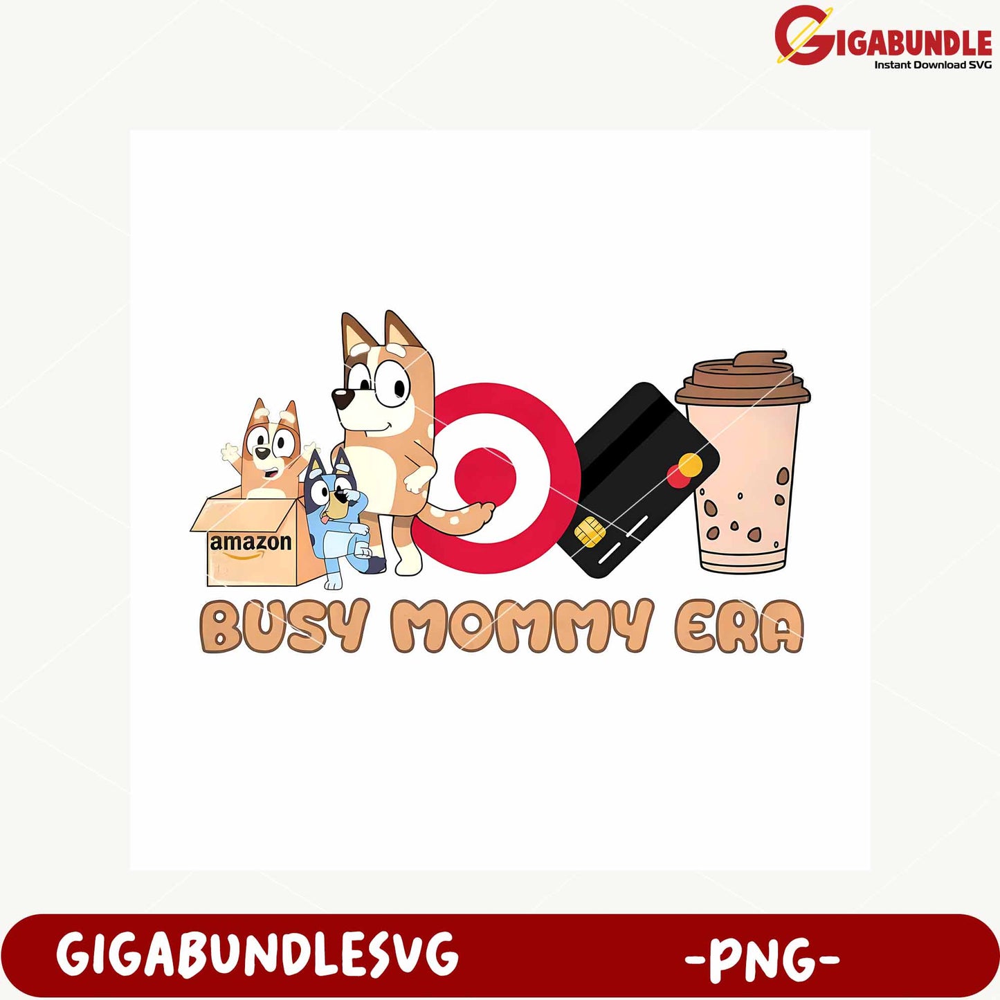 Busy Mommy Era Cartoon Design for Fun Merchandise PNG